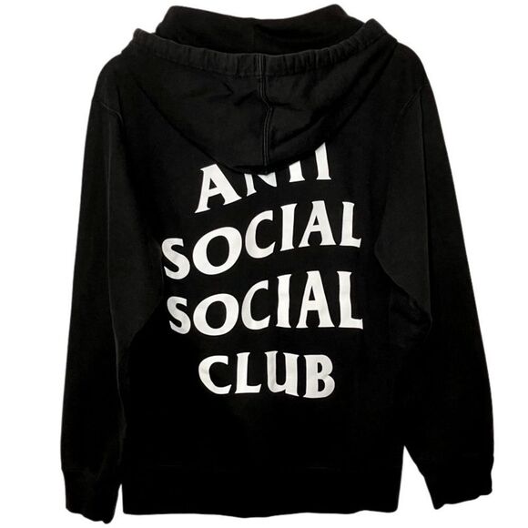Anti Social Social Club Full Zip Hoodie in Black/White Men’s S - Picture 5 of 6